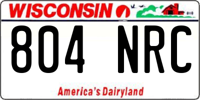 WI license plate 804NRC