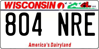 WI license plate 804NRE