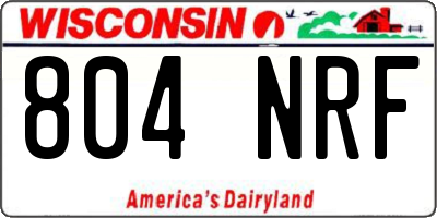 WI license plate 804NRF