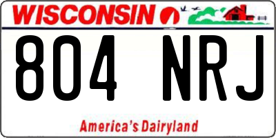 WI license plate 804NRJ