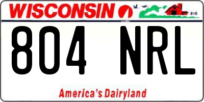 WI license plate 804NRL