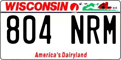 WI license plate 804NRM
