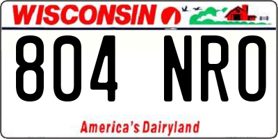 WI license plate 804NRO