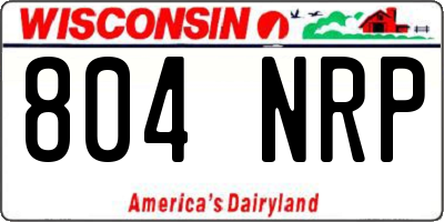 WI license plate 804NRP