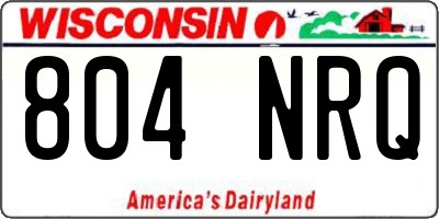 WI license plate 804NRQ