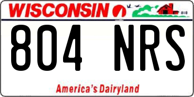 WI license plate 804NRS