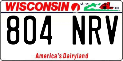 WI license plate 804NRV