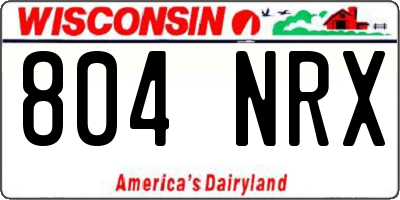 WI license plate 804NRX