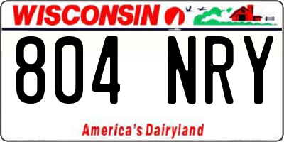 WI license plate 804NRY