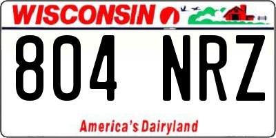 WI license plate 804NRZ
