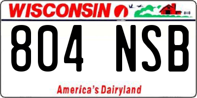 WI license plate 804NSB
