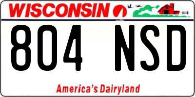 WI license plate 804NSD