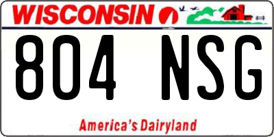 WI license plate 804NSG