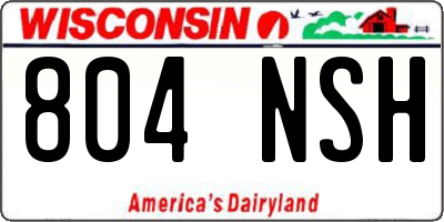 WI license plate 804NSH