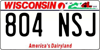 WI license plate 804NSJ