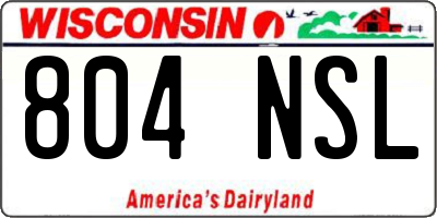 WI license plate 804NSL