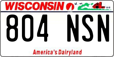 WI license plate 804NSN