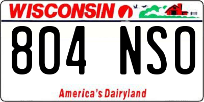 WI license plate 804NSO