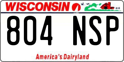WI license plate 804NSP