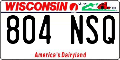 WI license plate 804NSQ