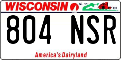 WI license plate 804NSR