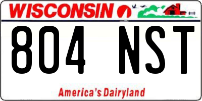 WI license plate 804NST