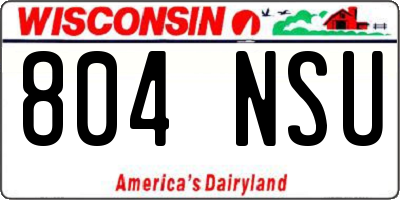 WI license plate 804NSU