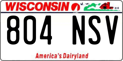 WI license plate 804NSV