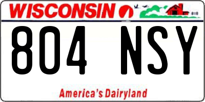 WI license plate 804NSY