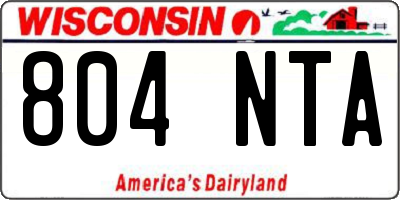 WI license plate 804NTA