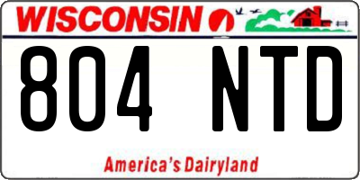 WI license plate 804NTD