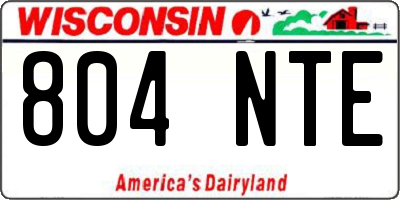 WI license plate 804NTE