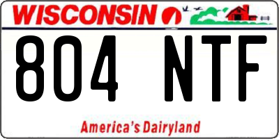WI license plate 804NTF
