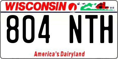 WI license plate 804NTH