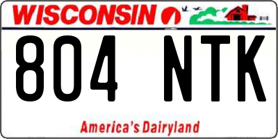 WI license plate 804NTK