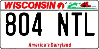 WI license plate 804NTL