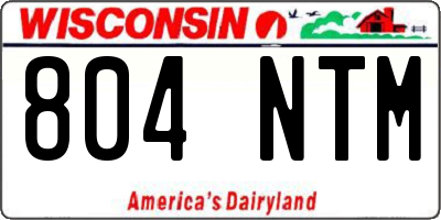 WI license plate 804NTM