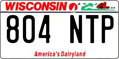 WI license plate 804NTP