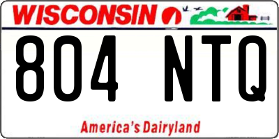 WI license plate 804NTQ