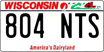 WI license plate 804NTS