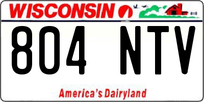 WI license plate 804NTV