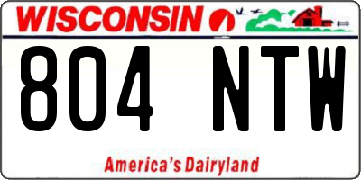WI license plate 804NTW