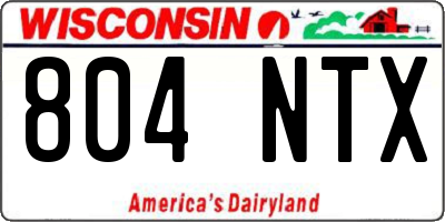 WI license plate 804NTX