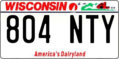 WI license plate 804NTY