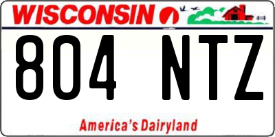 WI license plate 804NTZ