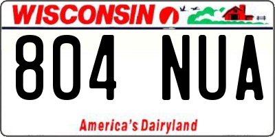 WI license plate 804NUA