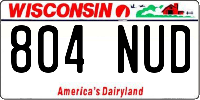WI license plate 804NUD