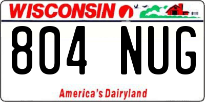 WI license plate 804NUG