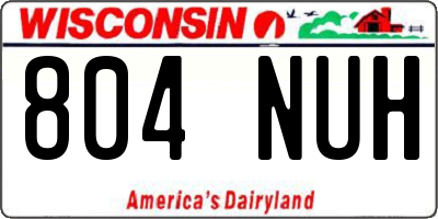 WI license plate 804NUH
