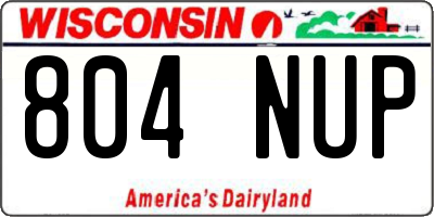 WI license plate 804NUP
